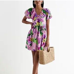 DERBY/Spring dress (sz S) with fascinator